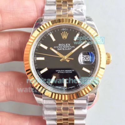 EWF Swiss 3235 Rolex Datejust II Two Tone Black Face 41 Watch For Sale